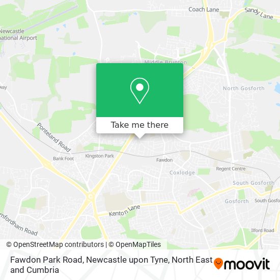 Fawdon Park Road, Newcastle upon Tyne map