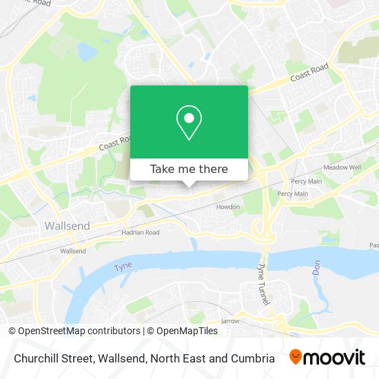 Churchill Street, Wallsend map