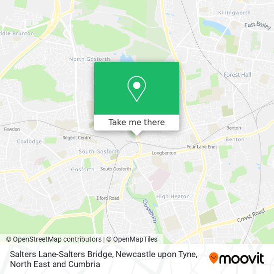 Salters Lane-Salters Bridge, Newcastle upon Tyne map