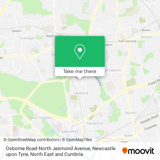 Osborne Road-North Jesmond Avenue, Newcastle upon Tyne map