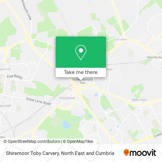 Shiremoor Toby Carvery map