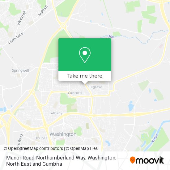 Manor Road-Northumberland Way, Washington map