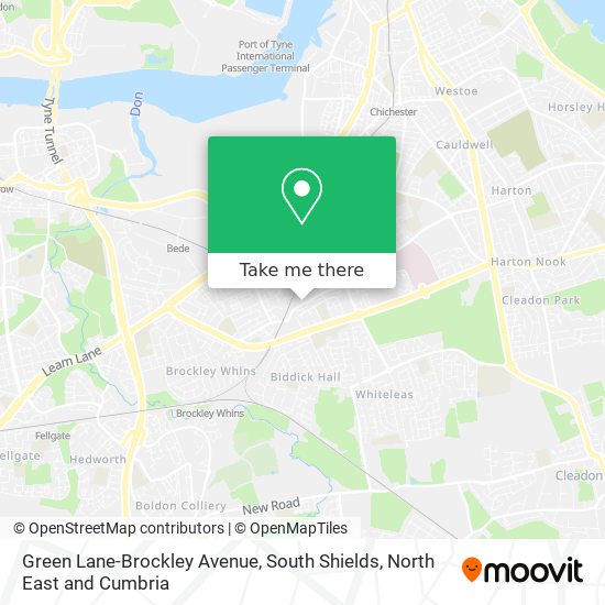 Green Lane-Brockley Avenue, South Shields map