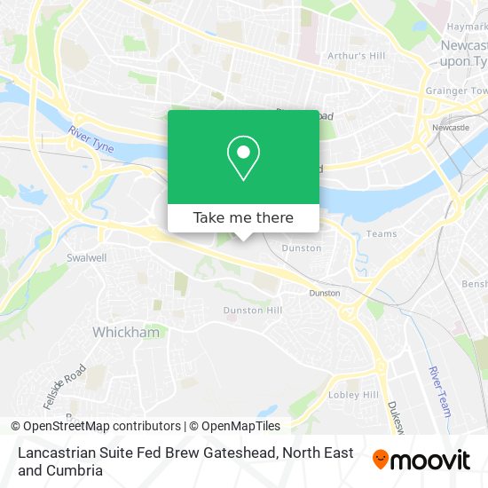 Lancastrian Suite Fed Brew Gateshead map