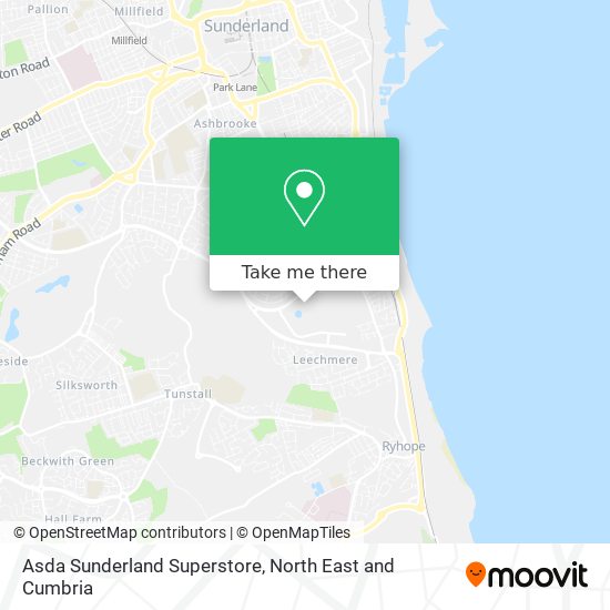 Asda Sunderland Superstore map