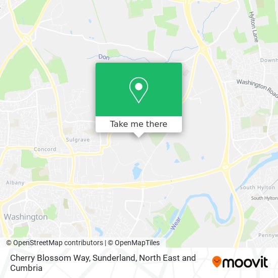 Cherry Blossom Way, Sunderland map