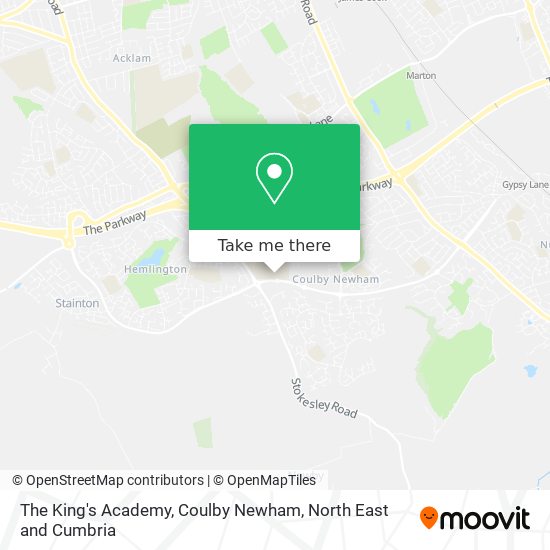 The King's Academy, Coulby Newham map