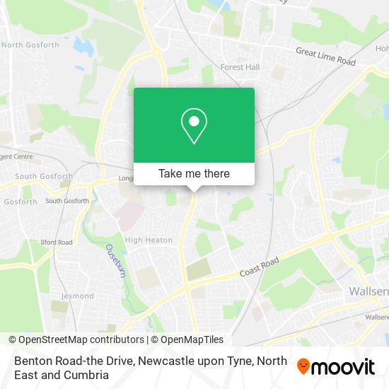 Benton Road-the Drive, Newcastle upon Tyne map