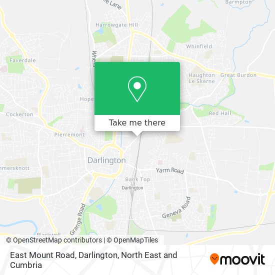 East Mount Road, Darlington map