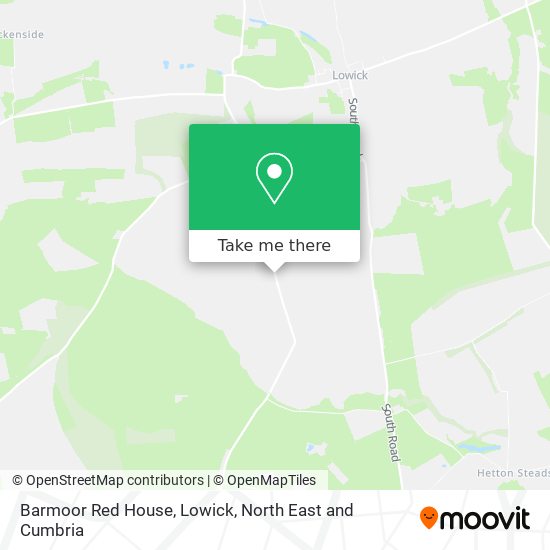 Barmoor Red House, Lowick map