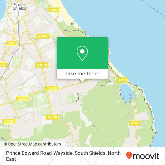 Prince Edward Road-Wayside, South Shields map