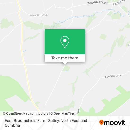 East Broomshiels Farm, Satley map