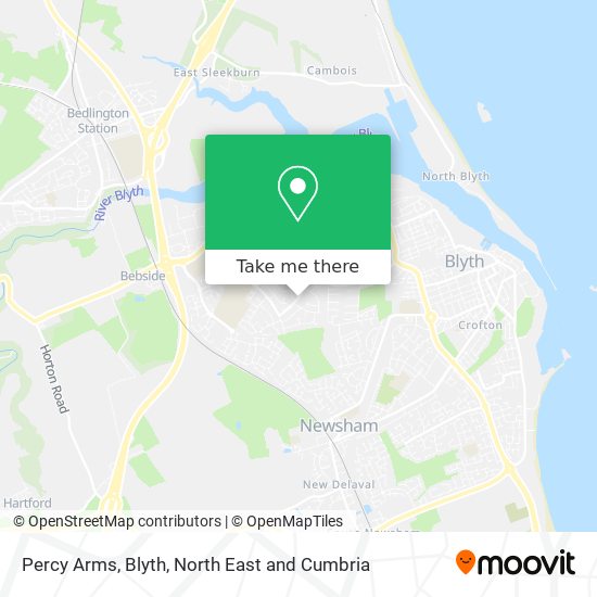 Percy Arms, Blyth map