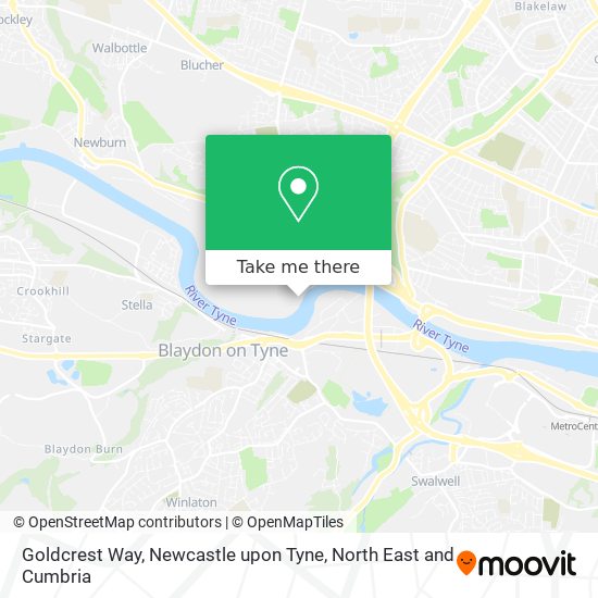 Goldcrest Way, Newcastle upon Tyne map
