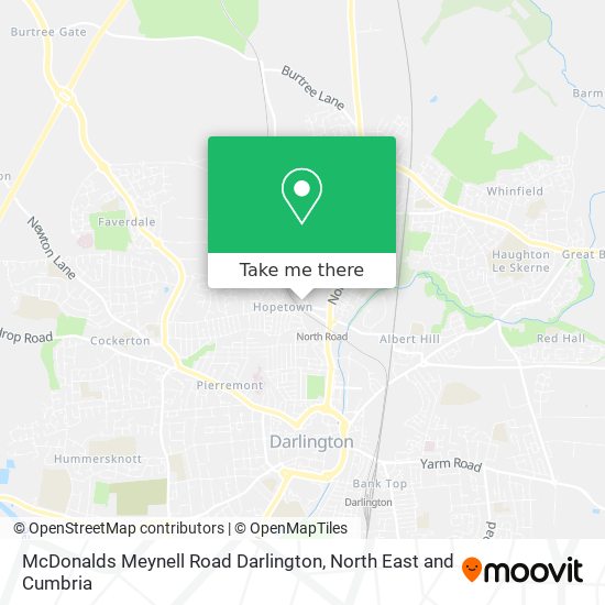 McDonalds Meynell Road Darlington map
