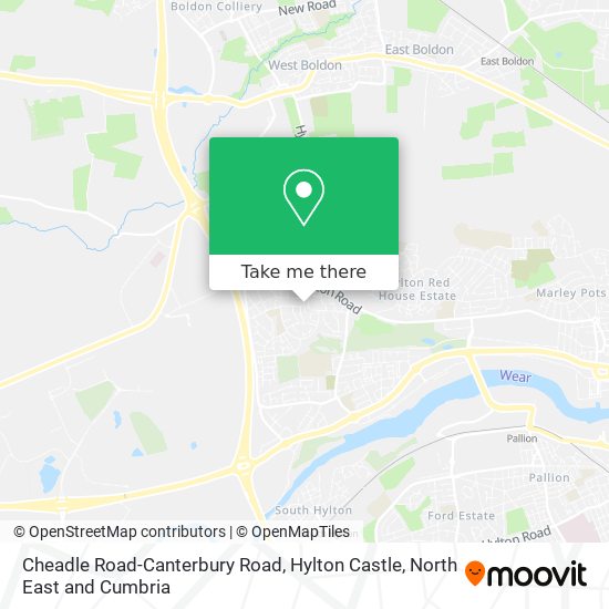 Cheadle Road-Canterbury Road, Hylton Castle map