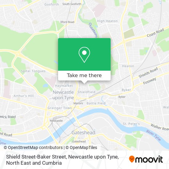 Shield Street-Baker Street, Newcastle upon Tyne map