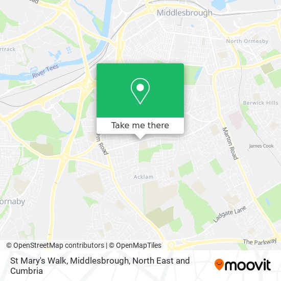 St Mary's Walk, Middlesbrough map