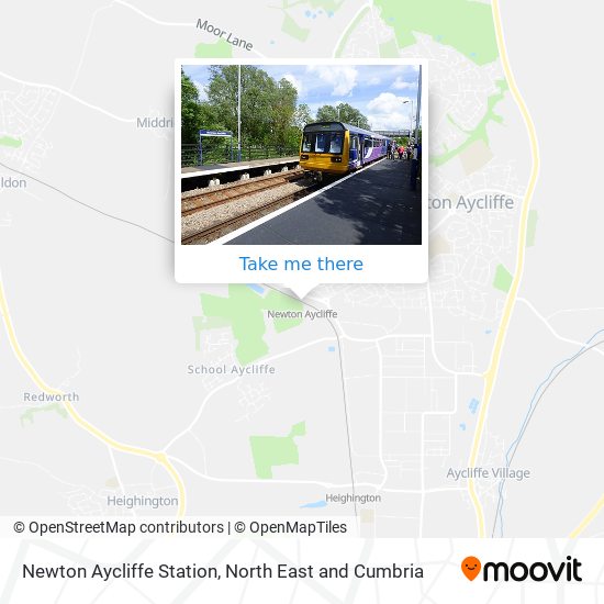 Newton Aycliffe Station map