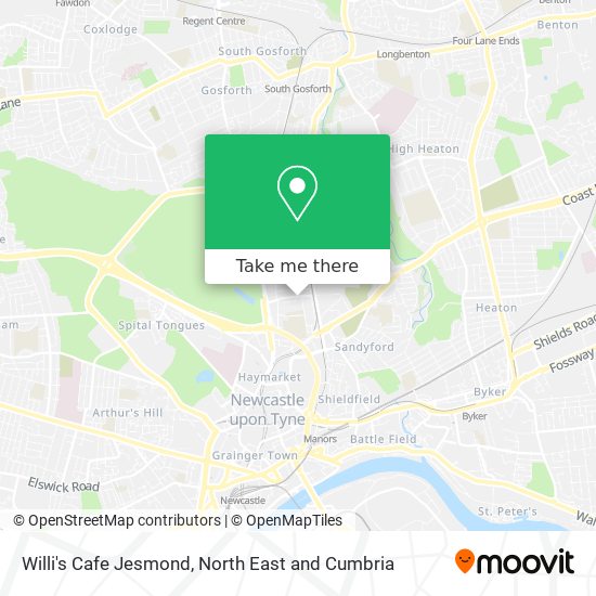 Willi's Cafe Jesmond map