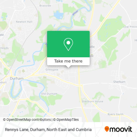 Rennys Lane, Durham map