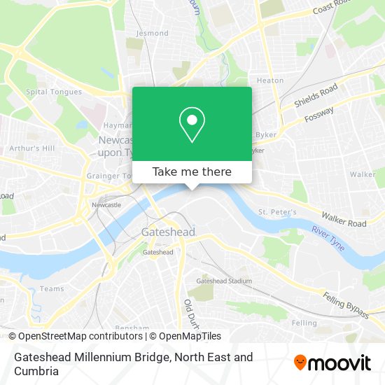 Gateshead Millennium Bridge map