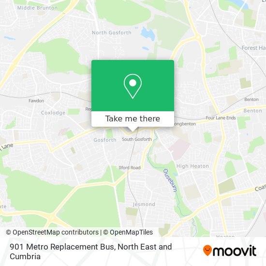 901 Metro Replacement Bus map