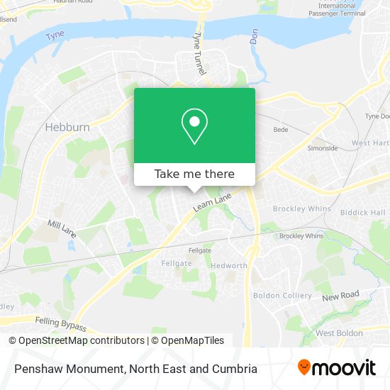 Penshaw Monument map