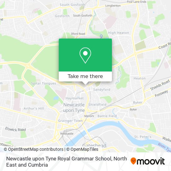 Newcastle upon Tyne Royal Grammar School map