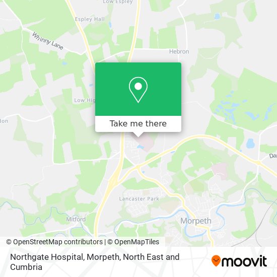 Northgate Hospital, Morpeth map