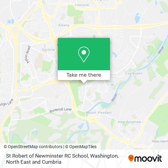 St Robert of Newminster RC School, Washington map