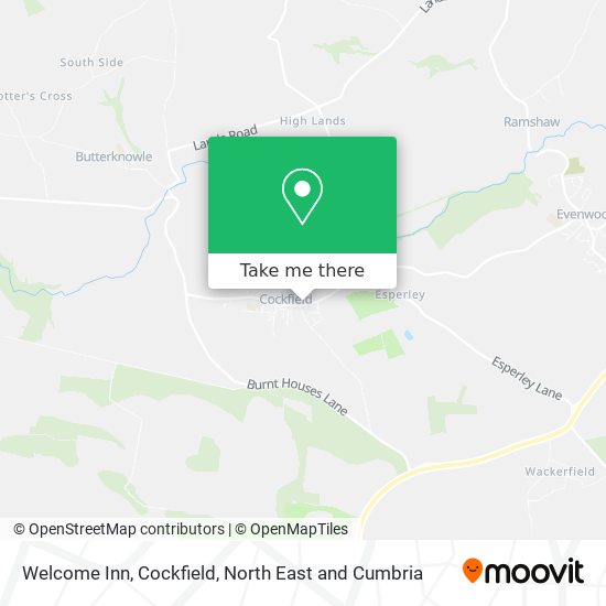 Welcome Inn, Cockfield map