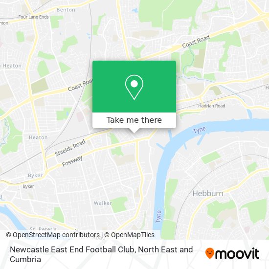 Newcastle East End Football Club map