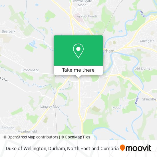 Duke of Wellington, Durham map