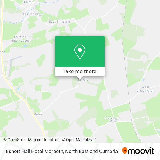 Eshott Hall Hotel Morpeth map