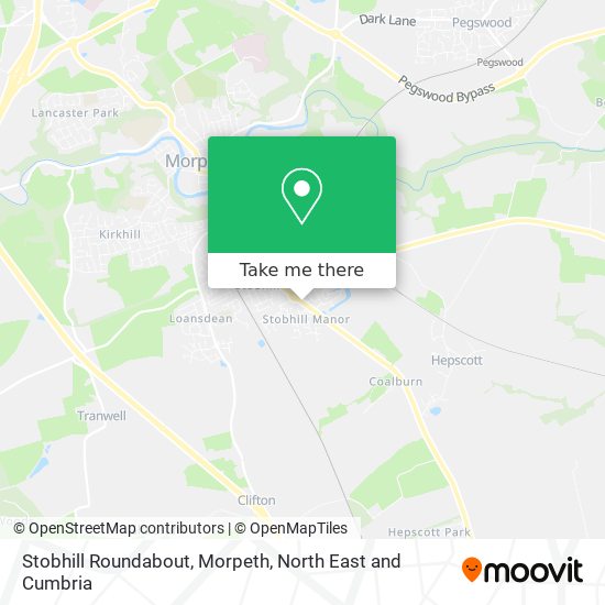 Stobhill Roundabout, Morpeth map