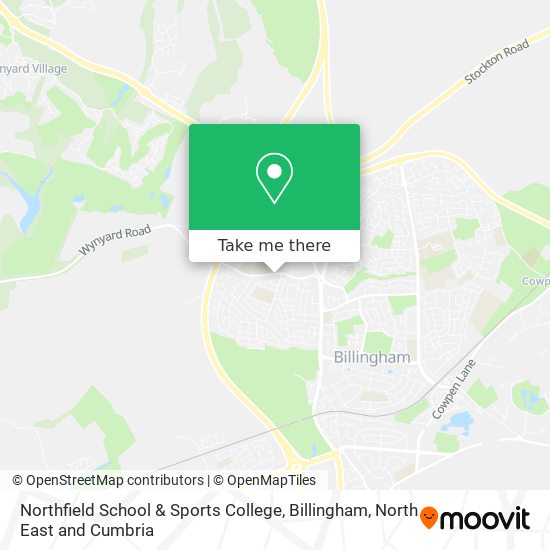 Northfield School & Sports College, Billingham map