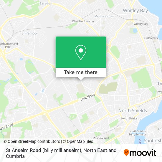 St Anselm Road (billy mill anselm) map