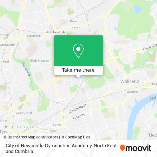 City of Newcastle Gymnastics Academy map