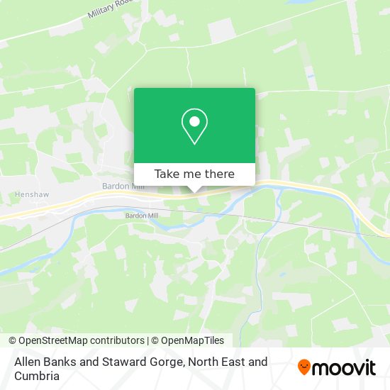 Allen Banks and Staward Gorge map