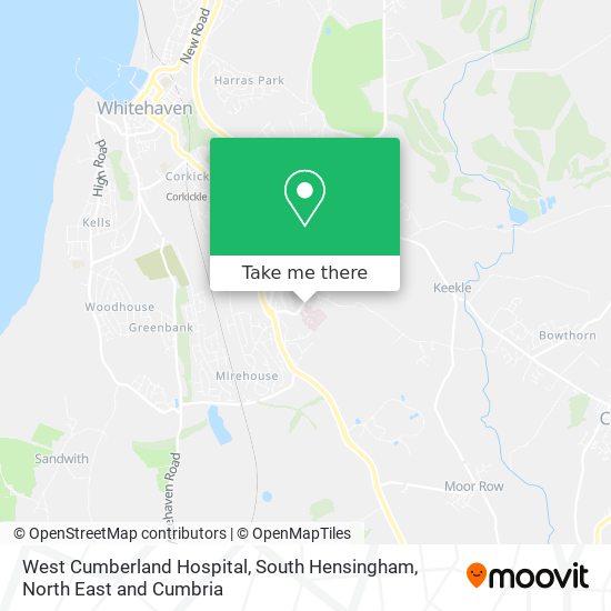 West Cumberland Hospital, South Hensingham map