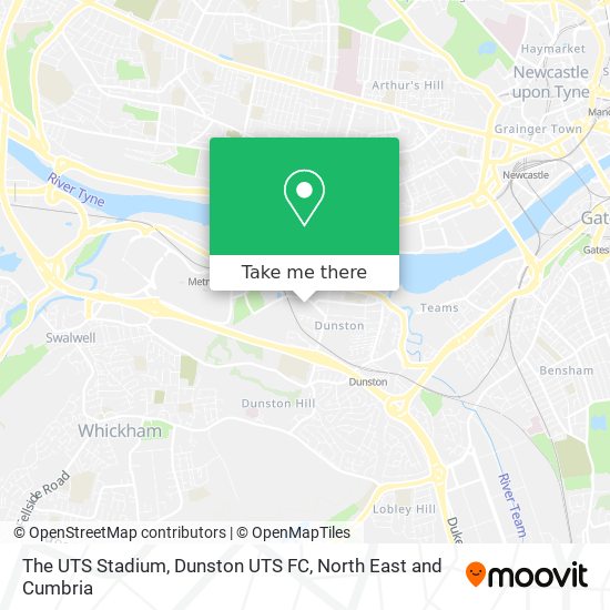 The UTS Stadium, Dunston UTS FC map