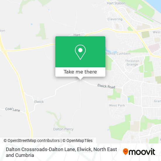 Dalton Crossroads-Dalton Lane, Elwick map