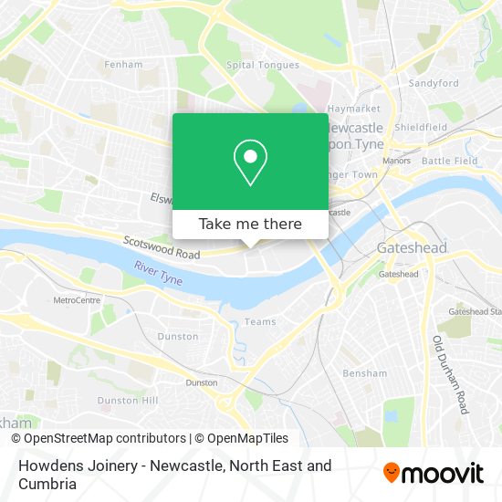 Howdens Joinery - Newcastle map