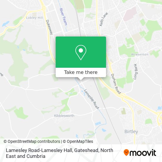 Lamesley Road-Lamesley Hall, Gateshead map