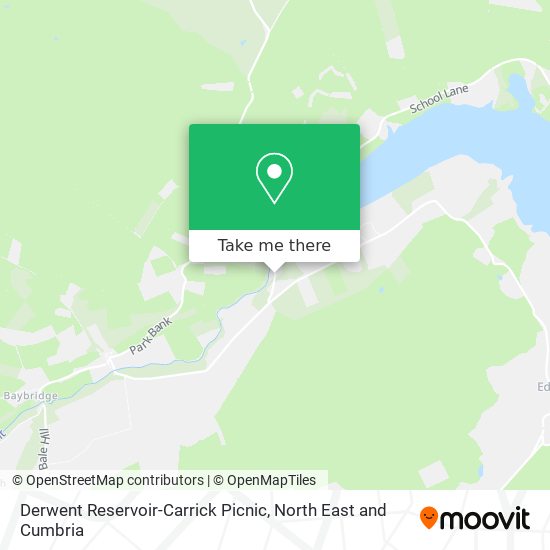 Derwent Reservoir-Carrick Picnic map
