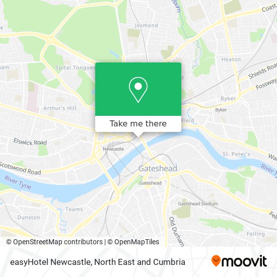 easyHotel Newcastle map