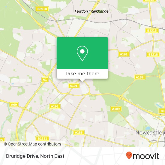 Druridge Drive, Cowgate Newcastle upon Tyne map