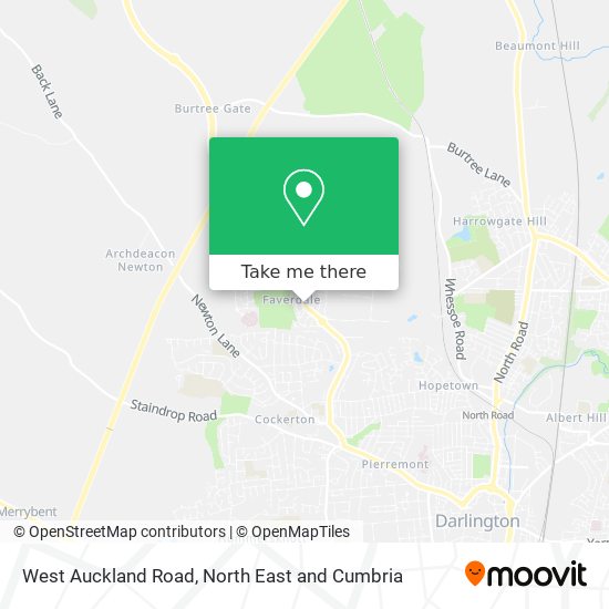 West Auckland Road map