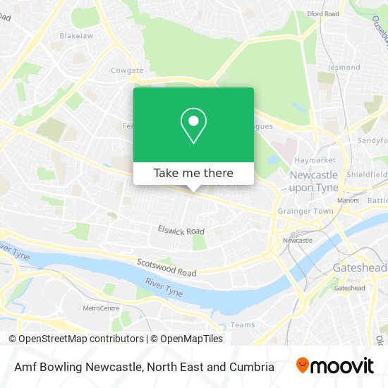 Amf Bowling Newcastle map